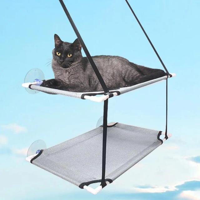 Cama Suspensa Confortável com Ventosas para Cães Pequenos e Coelhos
