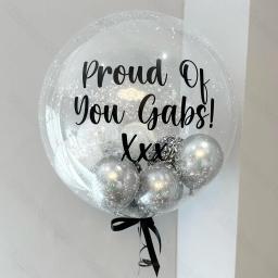Balões bobo personalizados para aniversário, personalizado, balão claro, ouro, letras pretas, casamento, chuveiro de bebê, decoração do partido suprimentos, 24" - Image 2