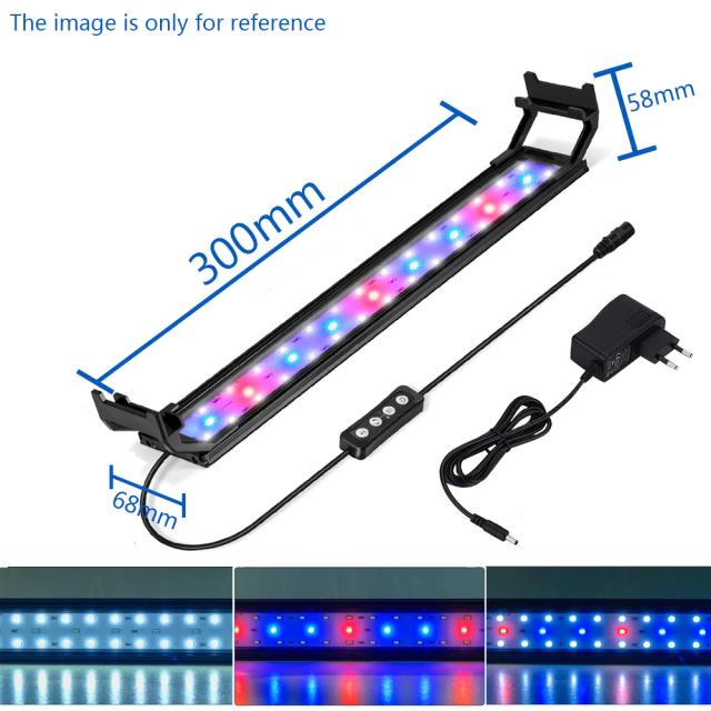 Iluminação LED Full Spectrum para Aquários com Suportes Extensíveis e Controlador Externo, 20-45cm, 110V-240V