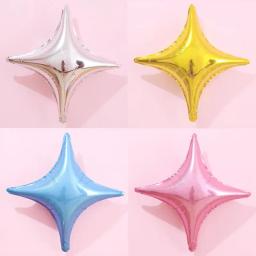 Balão folha de estrela de quatro pontas, 5 peças 10/18 porcelana decoração de festa de bebê aniversário de casamento fundo balão de estrela de alumínio - Image 1