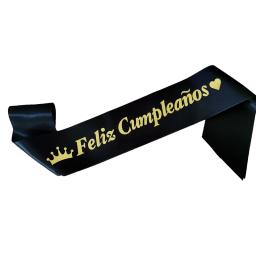 Faixa de cetim com espanhol feliz cumpleanos para crianças e adultos, alça de ombro, decoração de feliz aniversário, 1pc - Image 4