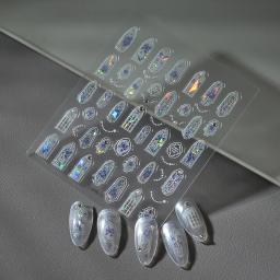 Adesivos adesivos para Nail Art, Crystal Windows Gel, Decorações Florais, INS Design, Sliders Manicure, Próprio Design, CO-249 - Image 5