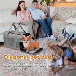 Gato e Cão Respirável Bolsa de Transporte, 7kg, Dobrável, Carga-Rolamento, Bolsa de Mão, Ao Ar Livre, Viagem, Caminhada, Descansando, Saída - Image 3