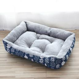 Cama grande acolchoada de veludo quente, cama grande com estampa para animal de estimação, casa de cachorro, rosa, macia, lã, gato, casa de cachorro, petshop, ninho, cestas - Image 1
