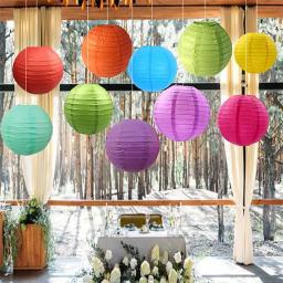 Lanternas de papel coloridas para férias, lanternas decorativas penduradas para festa, decoração para casa, cor aleatória, 12PCs - Image 2