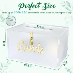 Caixa De Cartão De Casamento De Acrílico Fosco, Caixa De Cartão De Presente Para Recepção De Casamento, Presente Para Lembrança De Casamento, Caixa De Dinheiro Envelope, Decorações De Festa - Image 3