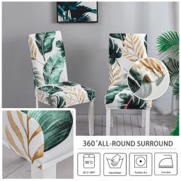 Capa de cadeira impressa estilo nórdico impermeável, Tampas de assento removíveis, Esticar capas decorativas para sala de jantar - Image 6