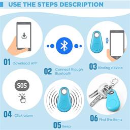 Mini Smart GPS Tracker for Pet, Localizador Bluetooth, Anti-Lost for Dog, Gato, Crianças, Carro, Carteira, Key Finder, Coleira, Acessórios para cães - Image 4