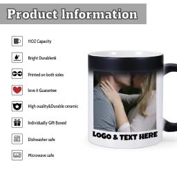 Personalizado Magia Canecas, Mudando a cor do copo, calor ativado, qualquer imagem, foto ou texto impresso na caneca, Dad Mothers Day Gift - Image 5