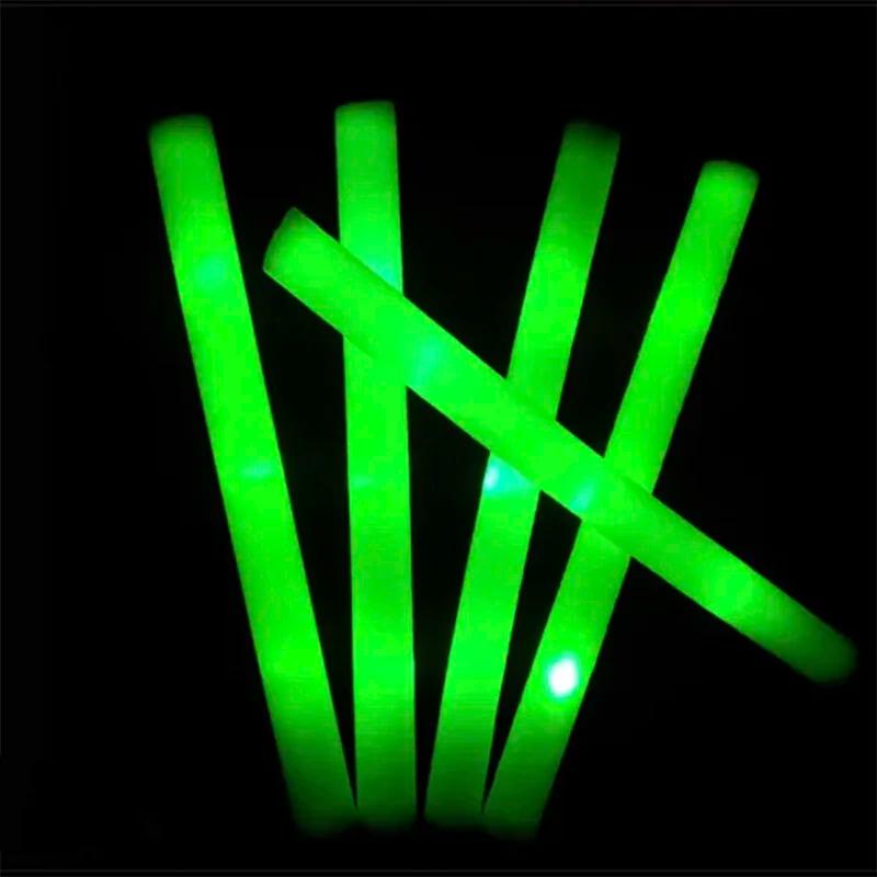 Cheer Tube Glow Glow Sticks, Luz escura para festa, Bulk Colorido, Decoração de casamento, Espuma, LED RGB, 30pcs - Image 1