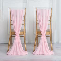 Chiffon Cadeira Sash para a decoração do casamento, Casamento Chair Cover, Home Party Supplies, Hotel Banquete Decoração, Chiffon Fabric, 2PCs - Image 3