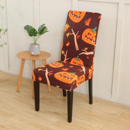 Halloween Stretch Impresso Cadeira Protetores, Capa de assento, Decoração de casa - Image 3