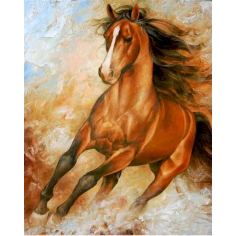 Sdoyuno pintura a óleo por número galopando cavalo na lona pintados à mão arte presente diy imagens por número kits para adultos decoração de casa - Image 1