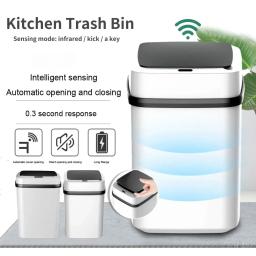 Inteligente Sensor Automático Lixeira, Wastebasket, Lixeira, Separe Litter Bins Banheiro, Balde de cozinha, Lixeira Cube - Image 1