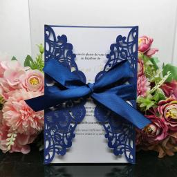 Cartões do convite com Envelopes, Fita do bolso, Convites De Casamento, Aniversário De Casamento, Favores Do Partido Batismo, Fontes Do Partido, 10pcs - Image 1