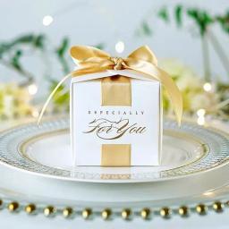 Caixa De Presente De Logotipo Personalizado Com Fita, Caixas De Doces Para Batizado, Chuveiro De Bebê, Evento De Aniversário, Fontes Do Partido, Favores Do Casamento - Image 3