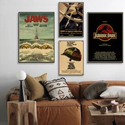 Pôster da série de filmes antigos, papel kraft retrô, impressões de mandíbulas/parque jurássico, vintage, casa, sala, bar, café, arte, decoração de parede, pintura estética - Image 3