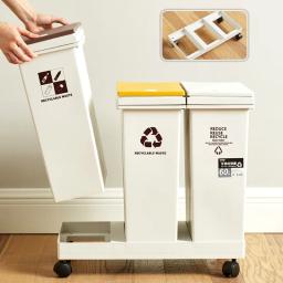 Lixo lata de cozinha armazenamento organização balde reciclagem de lixo classificação cube dustbin banheiro escritório molhado separação seca - Image 3