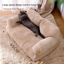 Cama macia de pelúcia para gatos, sofá para inverno, quente, grande, para animais de estimação, adequado para cães pequenos e médios, confortável, sono, suprimentos para camas de animais de estimação - Image 3