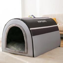 Casa de cachorro lavável portátil, cama de estimação para cães grandes e médios, viajando, design clássico, removível, quente, dormindo - Image 2