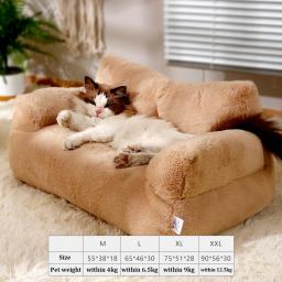 Confortável cama de pelúcia para cães pequenos e médios e gatos, luxuoso sofá quente, ninho de inverno, cama Puppy, Pet Shop - Image 3