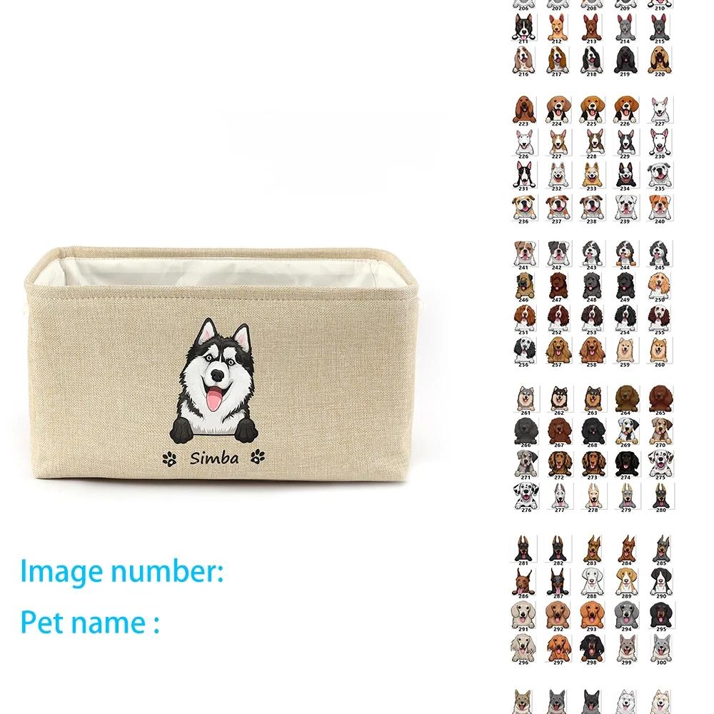 Personalizado Pet Storage Box, Dog Toy Basket, Cat Image, Name, Clothes Organizer, Acessórios Supplies, Free Print - Image 1