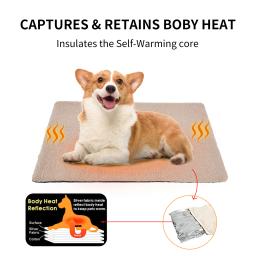 Cobertor para animais auto-aquecido com corpo térmico, Almofada quente para cães e gatos, Cobertor lavável para cachorro, Núcleo refletor de calor - Image 3