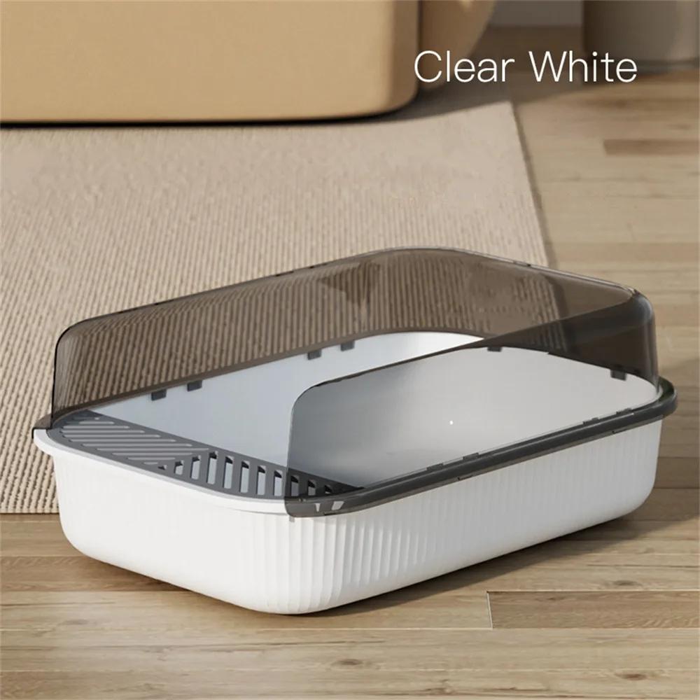WC semi-fechado do gato, caixa de areia grande, suprimentos de bedpan à prova de respingos, sandbox para o gato doméstico - Image 1