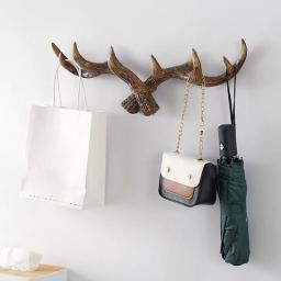 Vintage resina Antler chave gancho, roupas e chapéus gancho, criativo cervo chifre parede pendurado, high-end banheiro, decoração sala de estar - Image 4