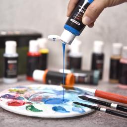 Conjunto de tinta engarrafada acrílica, 24 cores, conjunto, tinta para tecido, roupas, pintura, sapatos, couro, pigmento DIY - Image 3