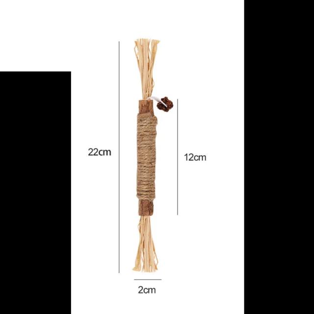 Brinquedo Raffia para Gatos com Silvervine - Varinha Mastigável para Limpeza Dental e Diversão