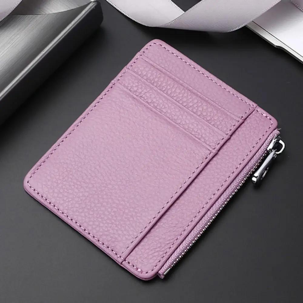 Estojo universal para cartão de couro genuíno, slot para vários cartões, pacote de identificação simples, titular de cartão ultrafino, homens e mulheres - Image 1