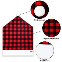 Festa de Natal Cadeira De Jantar Capas De Assento, Xadrez Voltar Slipcovers, Fezes Set, Home Kitchen Holiday Ornaments Decor - Image 4