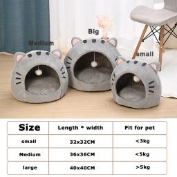 Super Cat Bed Warm Pet House Kitten Cave Cushion Cat House Warm Sleeping Dog Basket Tent Small Dog Mat Suprimentos Cama para gatos - Image 6