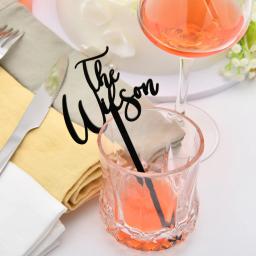 Personalized Cocktail Sticks, Bebida de Casamento Tags, Nome, Mão Lettered, Caligrafia Mexa, Swizzle Sticks, 10 Pcs, 30 Pcs, 50Pcs - Image 2