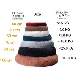 Donut Round Basket Cama de pelúcia para animais de estimação, acessórios grandes e médios, canil fofo, pequenos e filhotes, produtos laváveis para gatos e cães - Image 6