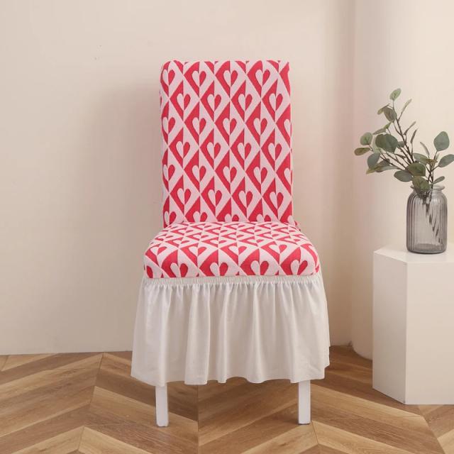 Capa de Cadeira Jacquard Elástico com Saia Universal e Ajuste Perfeito - Conjunto Completo de 1 Peça