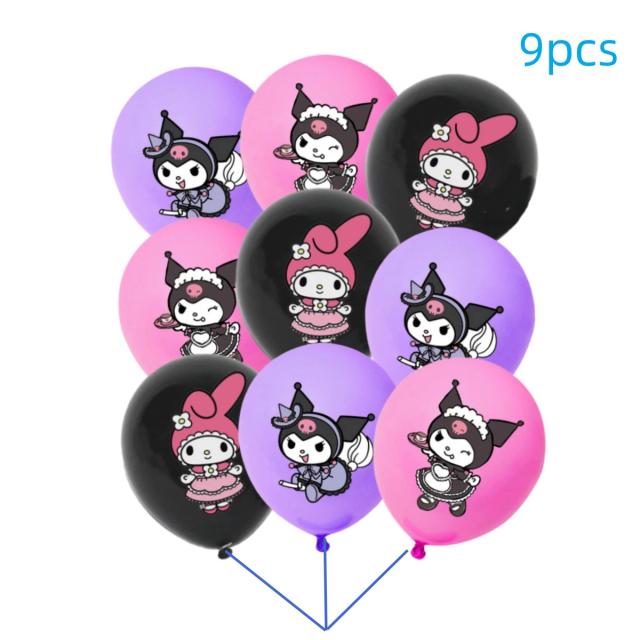 Decoração de Festa Sanrio: Balões Temáticos, Banners, Suprimentos para Bolo e Copos de Presente Infantil