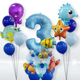 Conjunto balão animal subaquático, polvo, balão digital, decoração de festa de aniversário infantil, por atacado - Image 5