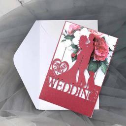 25pcs Noiva e noivo Casamento Convite Carta Cartão Aniversário Adulto Batismo Envelope Cartão Postal Decoração Do Partido - Image 4