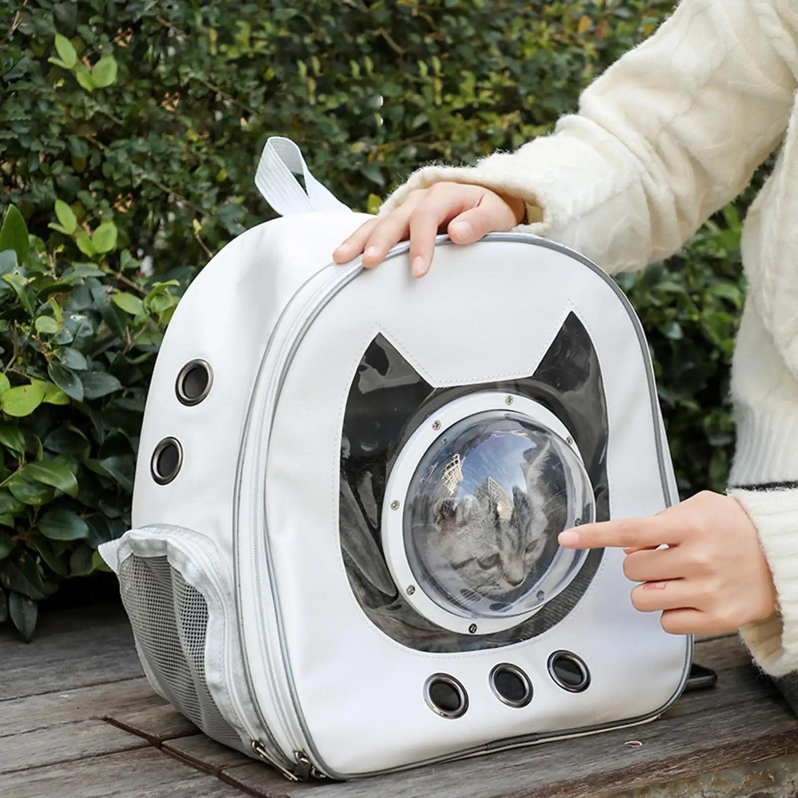 Respirável transparente visualização janela pet transportadora mochila, apresenta suprimentos, ao ar livre, carro, uso doméstico, moda - Image 1
