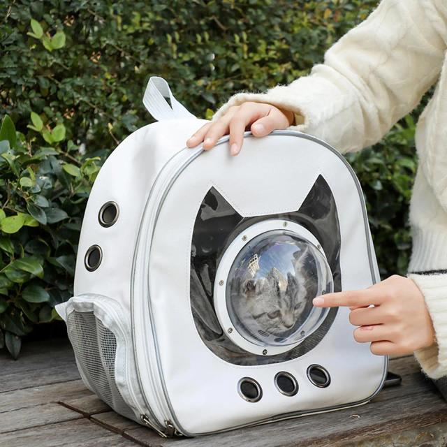 Mochila Transportadora para Pets com Janela Transparente e Respirável - Ideal para Viagens e Uso Doméstico