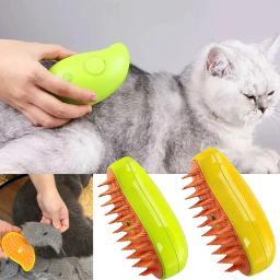Escova de vapor elétrica para gato, spray de água, pente de estimação, depilação macia de silicone, escova de cabelo de banho - Image 1