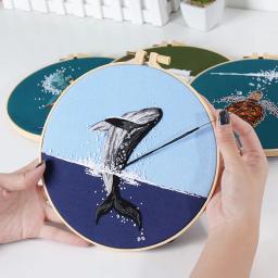 DIY Bordado Kit para Iniciantes, Cisne Baleia e Animal Ponto Cruz, Padrão impresso, Costura Arte, Pintura Artesanato, Decoração de casa - Image 2