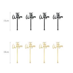 Personalized Cocktail Sticks, Bebida de Casamento Tags, Nome, Mão Lettered, Caligrafia Mexa, Swizzle Sticks, 10 Pcs, 30 Pcs, 50Pcs - Image 4
