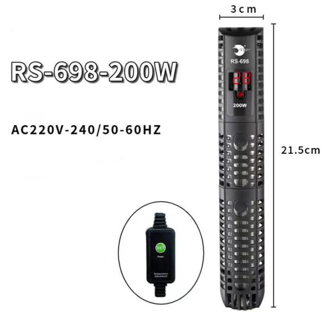 Aquecedor Submersível Digital de Aquário com Display LCD e Controle de Temperatura Ajustável 500W