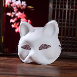 Máscaras em branco pintadas à mão DIY, olhos de malha, rosto de gato, máscara branca, Fox fosco, festa de Halloween, masquerade cosplay adereços, vestir-se - Image 3