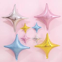 Balão folha de estrela de quatro pontas, 5 peças 10/18 porcelana decoração de festa de bebê aniversário de casamento fundo balão de estrela de alumínio - Image 2