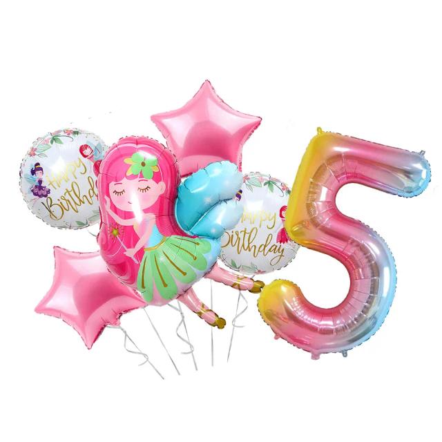 Festa Mágica: Conjunto Completo de Decoração Arco-íris Unicórnio com Balões, Pratos de Papel e Guardanapos para Meninas