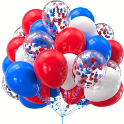 Látex balões e confetes para festa de aniversário, 20pcs, azul, vermelho e branco cor - Image 3